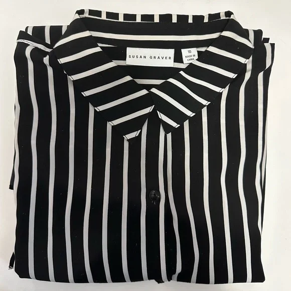 👚 Susan Graver Women's Button-Up Blouse - Size 10🌟 - Picture 11 of 13